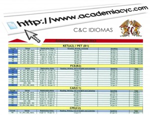 calendario examenes cambridge web